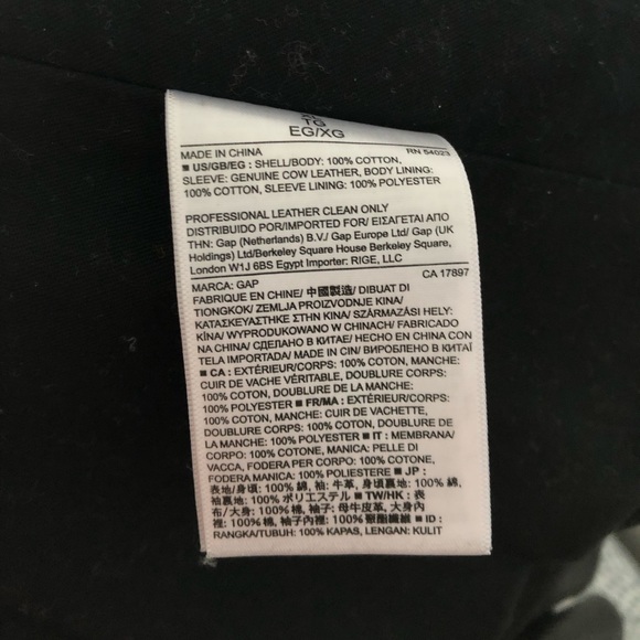 Black Leather Sleeved Utility Jacket - Picture 5 of 5